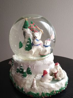 The San Francisco Music Box Co Let It Snow Polar Bear Snow Globe Music Box